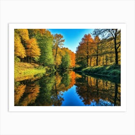 Serene Autumn Reflections 9 Art Print