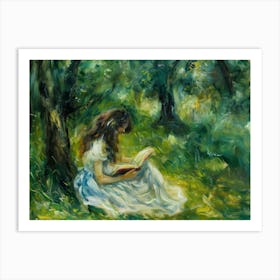 Girl Reading A Book 1 Art Print