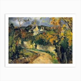 Village Tranquility Painting Inspired By Paul Cezanne Art Print