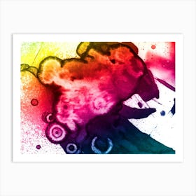 Watercolor Abstraction A Rainbow Of Raindrops 7 Art Print