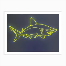 Neon Lemon Shark 1 Art Print