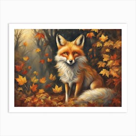 Autumn Mystical Fox 4 Art Print