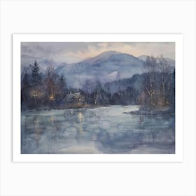 Night By The Lake Art Print