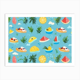 Summer Fruit Pattern 1 Art Print