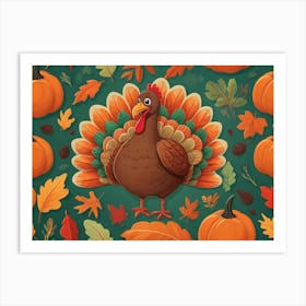 Default A Joyfully Festive Thanksgiving Illustration Featuring 2 Art Print