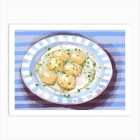 A Plate Of Pricky Pears, Top View Food Illustration, Landscape 1 Art Print