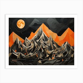 Moonlight In The Mountains 1 Art Print