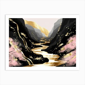 Sakura River Art Print