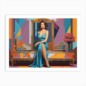 Lady in front of the mirror Art Print