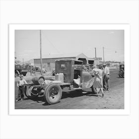 Farmer With His Truck Loaded With Goods Which He Has Bought From The United Producers And Consumers Cooperative Art Print