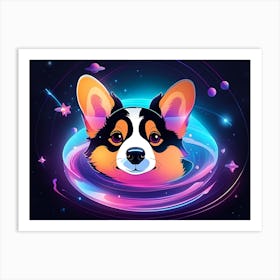 Corgi In Space 11 Art Print