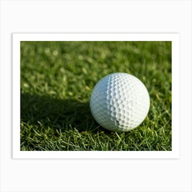 Golf Ball On Green Grass 2 Affiche