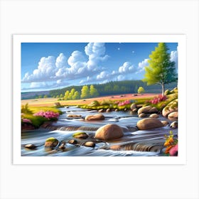 Spring's Vibrant River Art Print