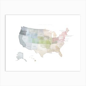 USA Map No 426 Art Print