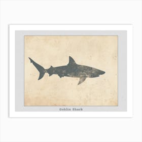 Goblin Shark Silhouette 5 Poster Art Print