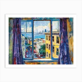 San Francisco From The Window View Painting 1 Art Print