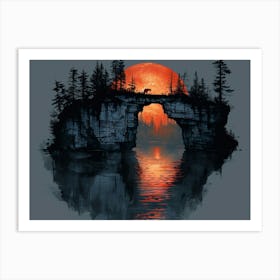 Wolf In The Moonlight Art Print