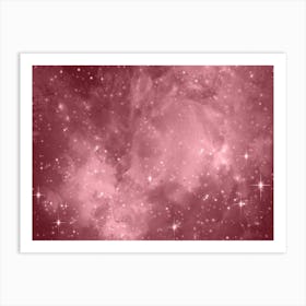 Rose Gold Galaxy Space Background Art Print