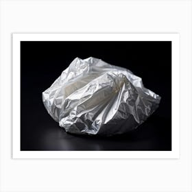 Crumpled Plastic Wrapper Casting Faint Shadows On A Clean Pitch Black Background Macro Perspective (1) Art Print