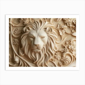 Elegant Lion 3d Exquisite Art Print