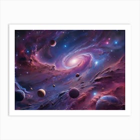 Galaxy Painting Paintings Art Print 3 Art Print