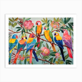 Colourful Parrot Painting 3 Art Print