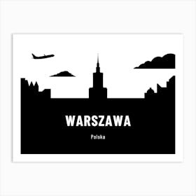 Warsaw Poland travel poster Art Print