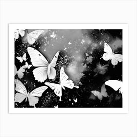 Black And White Butterflies 23 Art Print