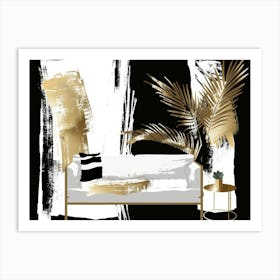 Gold And Black 94 Art Print