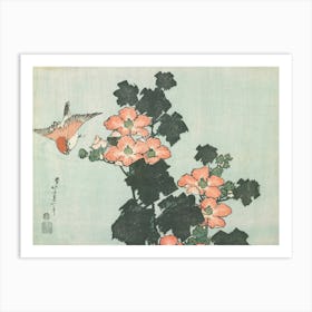 Hibiscus And Sparrow, Katsushika Hokusai Art Print