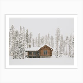Snowed In Cabin Art Print