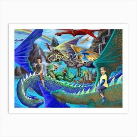 Drachen Reiter Art Print