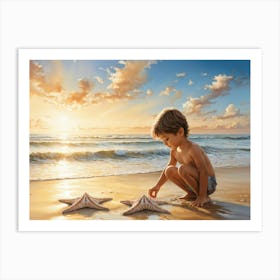 Starfish On The Beach 2 Art Print