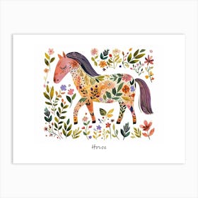 Little Floral Horse 1 Poster Art Print