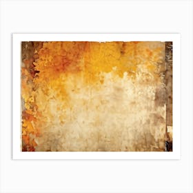 A Watercolor Paper With Grunge Texture Stained And Distressed Bearing Faint Traces Of Yellow And O (3) Art Print