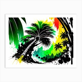 Palm Trees In The Rain 1 Art Print