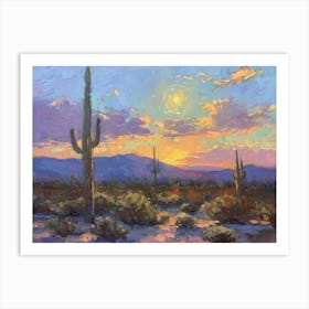 Western Sunset Landscapes Sonoran Desert 3 Art Print