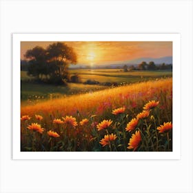 Sunset In The Meadow 30 Art Print