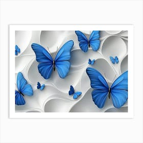 Blue Butterflies Art Print