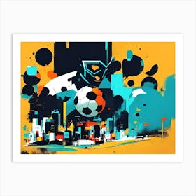 Soccer Player In The City Art Print