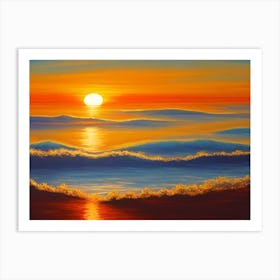 Sunset At The Beach 104 Art Print