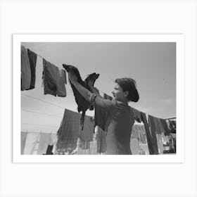 Untitled Photo, Possibly Related To Wife Of Migratory Worker Hanging Up Laundry At The Agua Fria Migratory Labor Camp Art Print