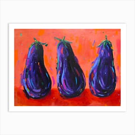 Three Aubergines Art Print