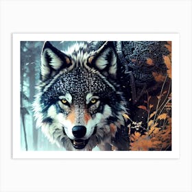 Wolf In The Woods 36 Art Print