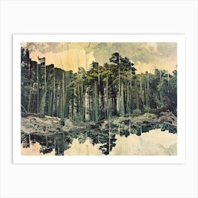 Vintage Forest Photo Collage 6 Art Print