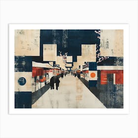 Abstract Painting of an Asian Market Art Print