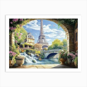 Paris Bridge Art Print