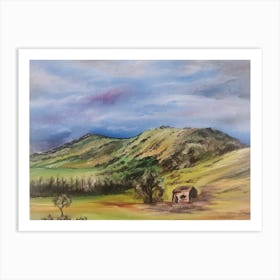 Cottage In The Hills Art Print