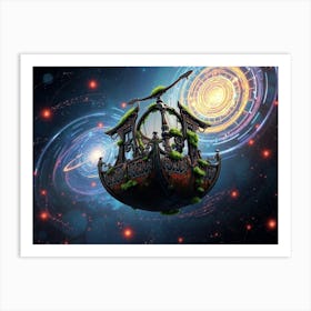 Spaceship In Space 4 Art Print