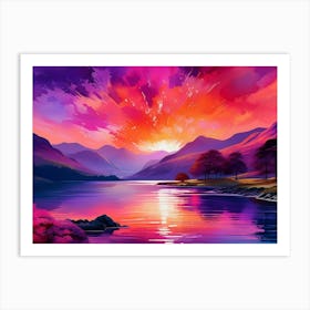 Sunset In Scotland Art Print